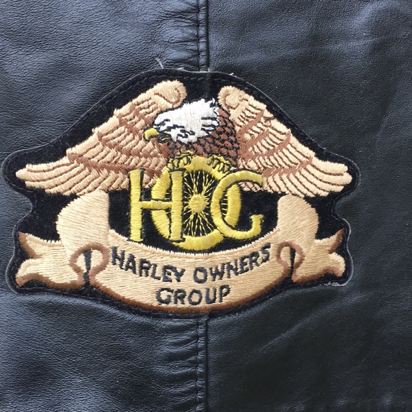 The Leather Shop Vest with Harley Patches - Picture 3 of 5